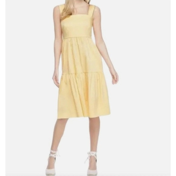 GAL MEETS GLAM Desiree Tiered Bottom Yellow Dress Size 00 - Picture 2 of 9